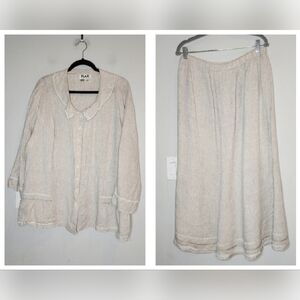 Flax Cream skirt set